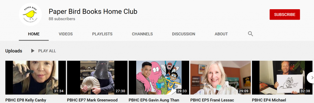 Screenshot of Paper Bird's YouTube channel